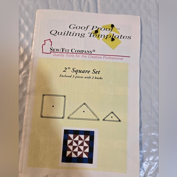 Sew / Fit Company Other - Sew/Fit Company Goof Proof Quilting Templates 2" Square Set - Set 7